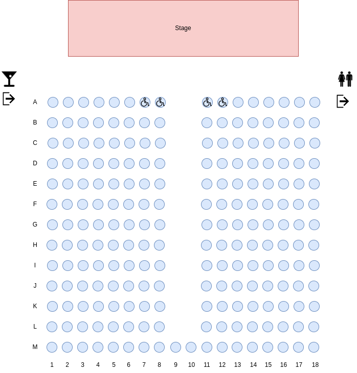 A theatre seating plan layout example